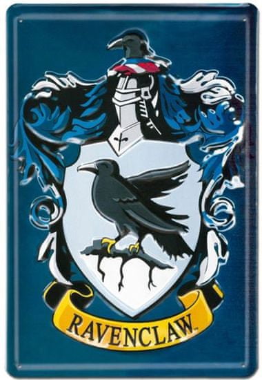 CurePink Plechová dekorativní cedule na zeď Harry Potter: Ravenclaw (20 x 30 cm)