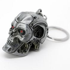 TERMINAL Přívěsek na klíče - hlava Terminator T800, silver mat
