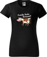 Hobbytriko Dámské tričko s krávou - Dneska budu kravnout! Barva: Námořní modrá (02), Velikost: XL, Střih: dámský