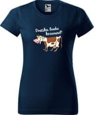 Hobbytriko Dámské tričko s krávou - Dneska budu kravnout! Barva: Námořní modrá (02), Velikost: XL, Střih: dámský