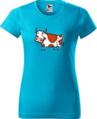 Hobbytriko Dámské tričko s krávou - Obrázek stylizované krávy Barva: Červená (07), Velikost: L, Střih: dámský