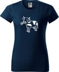 Hobbytriko Dámské tričko s krávou - Kravička a jetel Barva: Petrolejová (93), Velikost: M, Střih: dámský