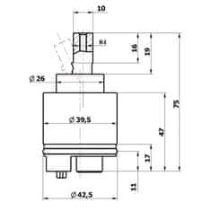 SAPHO Směšovací kartuše 42mm ECOSTOP, blistr 1110-99 - Sapho