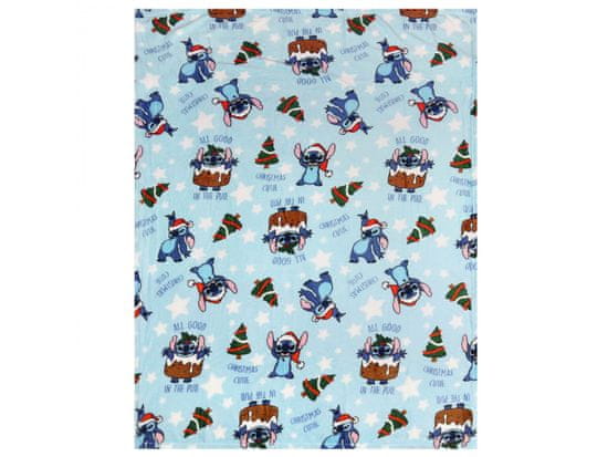 sarcia.eu DISNEY Stitch Modrá deka/přehoz, vánoční deka 120x150 cm OEKO-TEXX