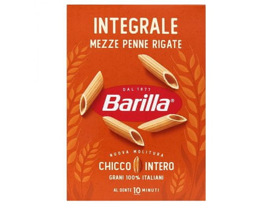 Barilla BARILLA Integrale Mezze Penne Rigate - Celozrnné těstovinové trubičky, těstoviny penne 500g