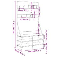 Vidaxl Stojan na oblečení a prostor pro obuv dub sonoma 100x40x184 cm