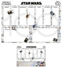 CurePink Stolní plánovací A4 podložka na stůl Star Wars|Hvězdné války: Razítka (29,7 x 21 cm)