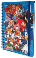 CurePink Poznámkový blok Sonic The Hedgehog: Green Hill Zone Gang (A5 16 x 21 cm)