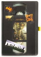 CurePink Poznámkový A5 blok The Lord Of The Rings|Pán prstenů: VHS (14,8 x 21 cm)