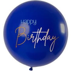 MojeParty Balónek latexový XL Happy Birthday Elegant True Blue 80 cm