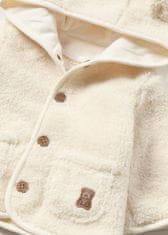 MAYORAL světlý smetanový kabátek pro novorozence z umělé vlny, s podšívkou, kapuckou s oušky Velikost: 0-1m/55