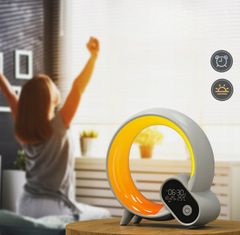 Smart LED lampa s budíkem a teploměrem DREAMSKY Q-10W, bílá