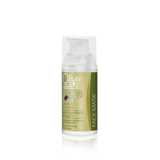 Minoan Life OLIVE Čistící maska na obličej Zelený jíl a Arganový olej 50 ml