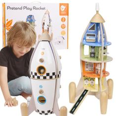 LEBULA CLASSIC WORLD Dřevěný raketový domeček pro děti + figurky Akc.