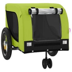 Greatstore Vozík za kolo pro psa zelený a černý oxfordská tkanina a železo
