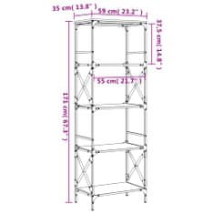 Vidaxl Knihovna s 5 policemi hnědý dub 59x35x171 cm kompozitní dřevo