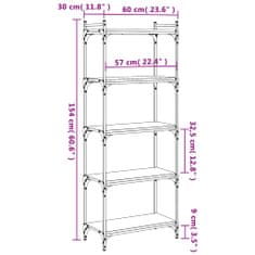 Vidaxl Knihovna s 5 policemi dub sonoma 60x30x154 cm kompozitní dřevo