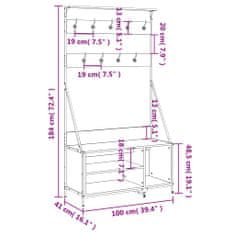 Vidaxl Stojan na oblečení a prostor pro obuv dub sonoma 100x41x184 cm