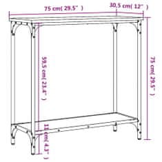 Vidaxl Konzolový stolek kouřový dub 75 x 30,5 x 75 cm kompozitní dřevo