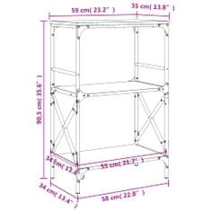 Vidaxl Knihovna se 3 policemi hnědý dub 59x35x90,5 cm kompozitní dřevo