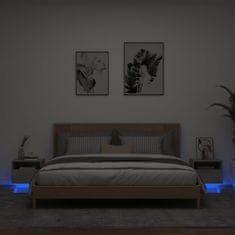 Greatstore Noční stolky s LED osvětlením 2 ks šedé sonoma 40 x 39 x 37 cm