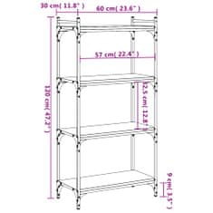 Vidaxl Knihovna se 4 policemi dub sonoma 60x30x120 cm kompozitní dřevo