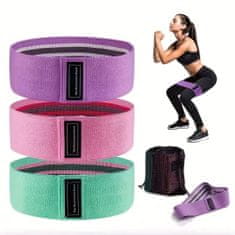 SOLFIT® Posilovací guma, Odporová guma, Fitness guma na posilování, sada 3ks | FITSTRAPS