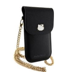 HELLO KITTY Metal Logo Leather Wallet taška na telefon, černá