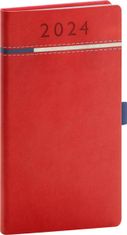 Tomy Diář 2024: - červenomodrý, kapesní, 9 × 15,5 cm