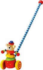 Dřevěná tahací hračka: Medvěd na tyči