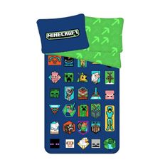 Jerry Fabrics Povlečení Minecraft Badges Bavlna, 140/200, 70/90 cm