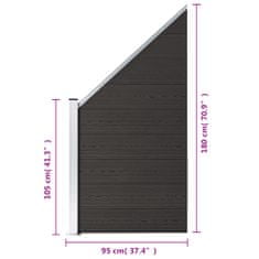 Vidaxl Plotový dílec WPC 95 x (105–180) cm černý