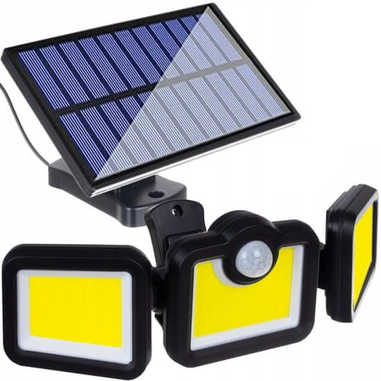 MG Solar Street solární lampa 171 LED COB 36W 3m, černá