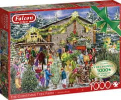 Falcon Puzzle Farma s vánočními stromky 2x1000 dílků