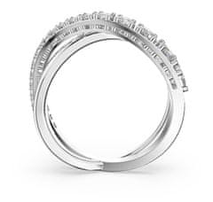 Swarovski Třpytivý dvojitý prsten TWIST 5572716 (Obvod 55 mm)