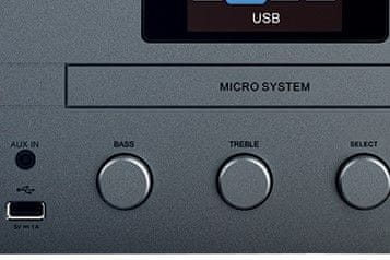  stylový mikrosystém sencor 5700wdb aux in vstup Bluetooth wifi technologie dab fm tuner cd mechanika nadčasový design usb port