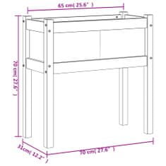 Vidaxl Zahradní truhlík s nohami 70 x 31 x 70 cm masivní borovice