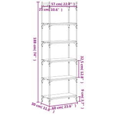 Vidaxl Knihovna se 6 policemi dub sonoma 60x30x188 cm kompozitní dřevo