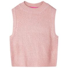 Vidaxl Dětská svetrová vesta pletená světle růžová 92