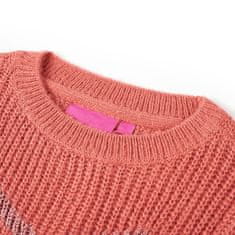 Vidaxl Dětský svetr pletený středně růžový 92