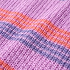 Vidaxl Dětský svetr pruhovaný pletený šeříkový a růžový 92