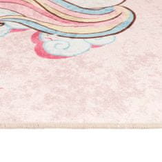 Petromila Dětský koberec růžový 160 x 230 cm jednorožec pratelný