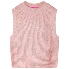 Vidaxl Dětská svetrová vesta pletená světle růžová 116