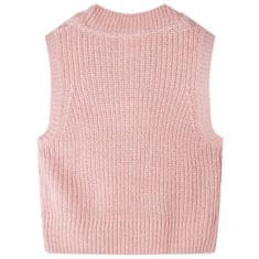 Vidaxl Dětská svetrová vesta pletená světle růžová 104