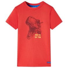 Vidaxl Dětské tričko Dinosaurus červené 104