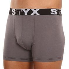 Styx 3PACK pánské boxerky long sportovní guma tmavě šedé (3U1063) - velikost L