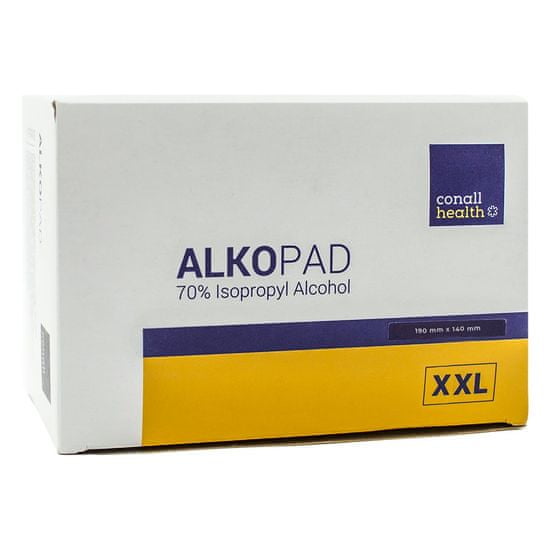 Conall Health ALKOPAD - gázové čtverečky pro dezinfekci, isopropylalkohol, XXL 190x140mm, 50ks