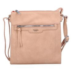 Tessra Milano Stylová dámská koženková crossbody Fista, růžová