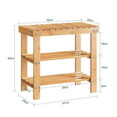 SoBuy FSR02-K-N Lavice na boty Lavice Bambusový