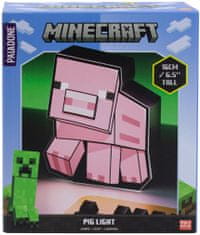 CurePink Stolní 2D dekorativní lampa Minecraft: 2D Prasátko (16 x 14 x 5 cm)